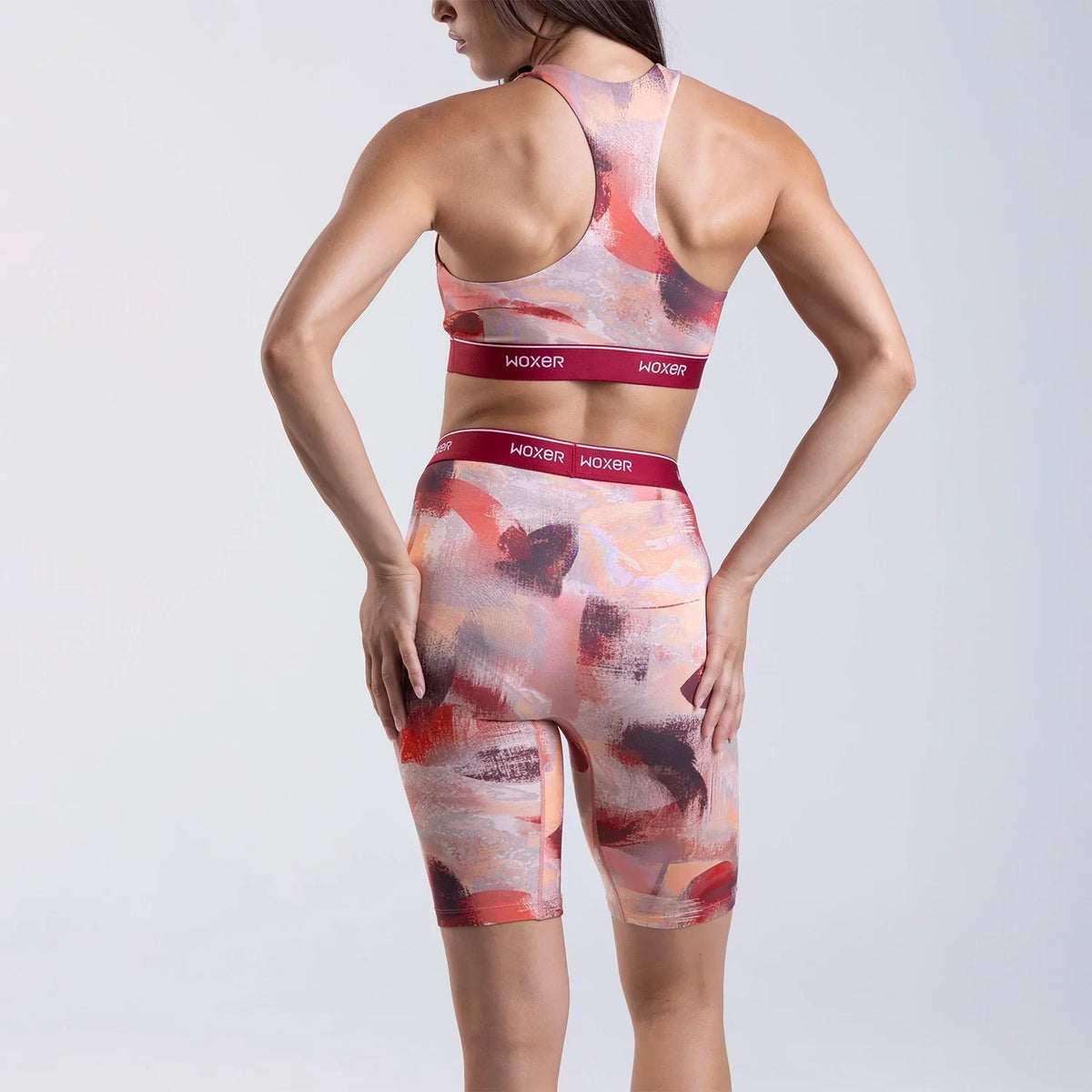 Biker High Waisted Crimson Canvas