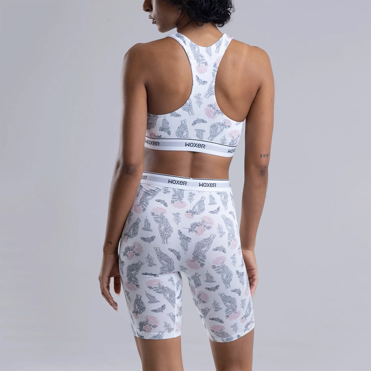 Biker High Waisted Botanical Bones